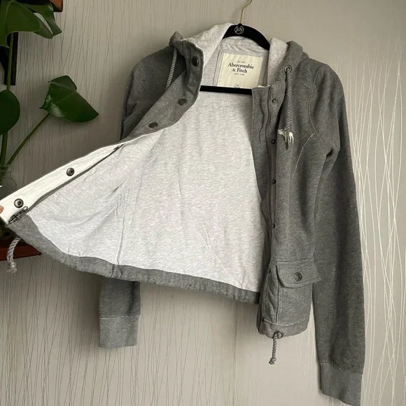 Abercrombie & Fitch Gray Hooded Jacket Womens size XS - Picture 8 of 8